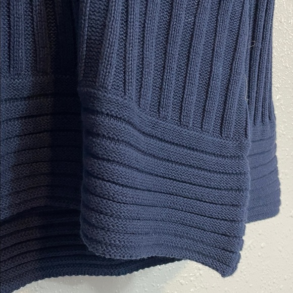 Chadwicks Navy Blue Ribbed Thick Knit Sweater, Shawl Collar Pullover Size L - Picture 8 of 12